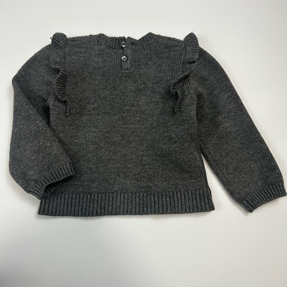 Mayoral Gray Knit Embroidered Floral Sweater Baby 9M - Picture 3 of 5